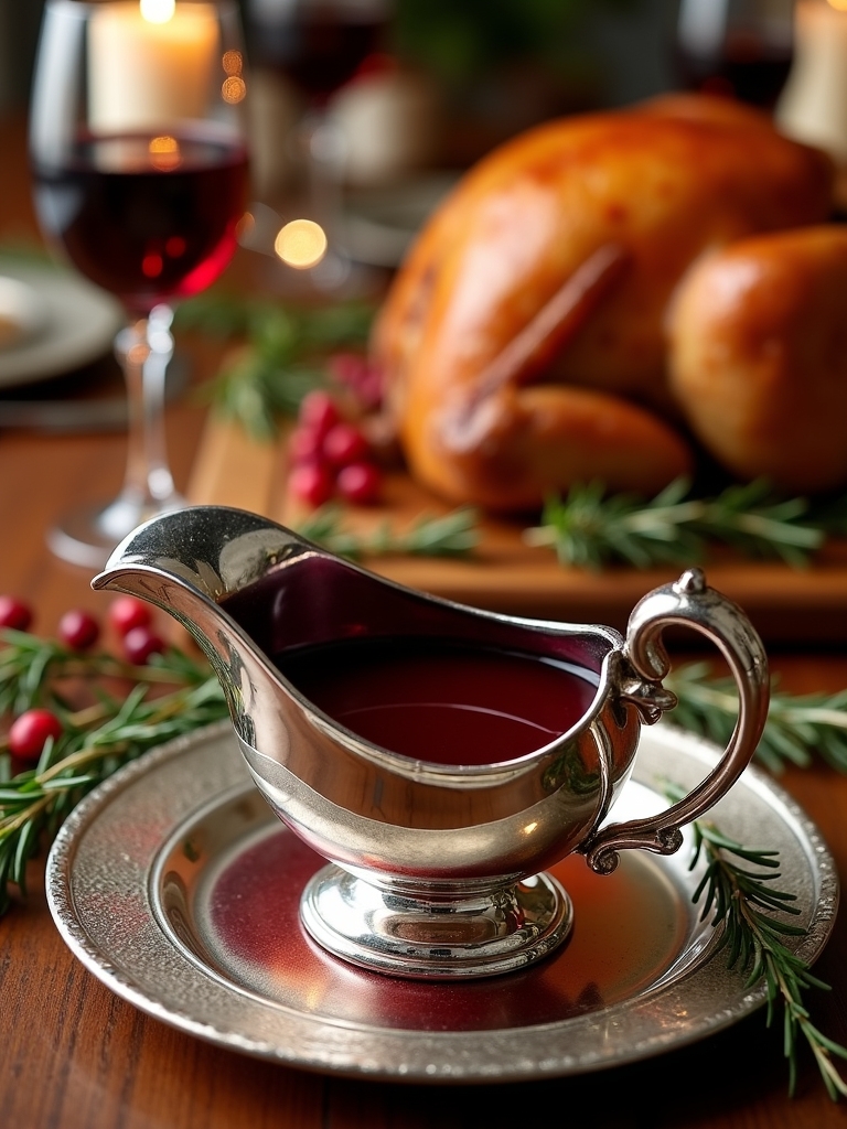 luxurious red wine gravy