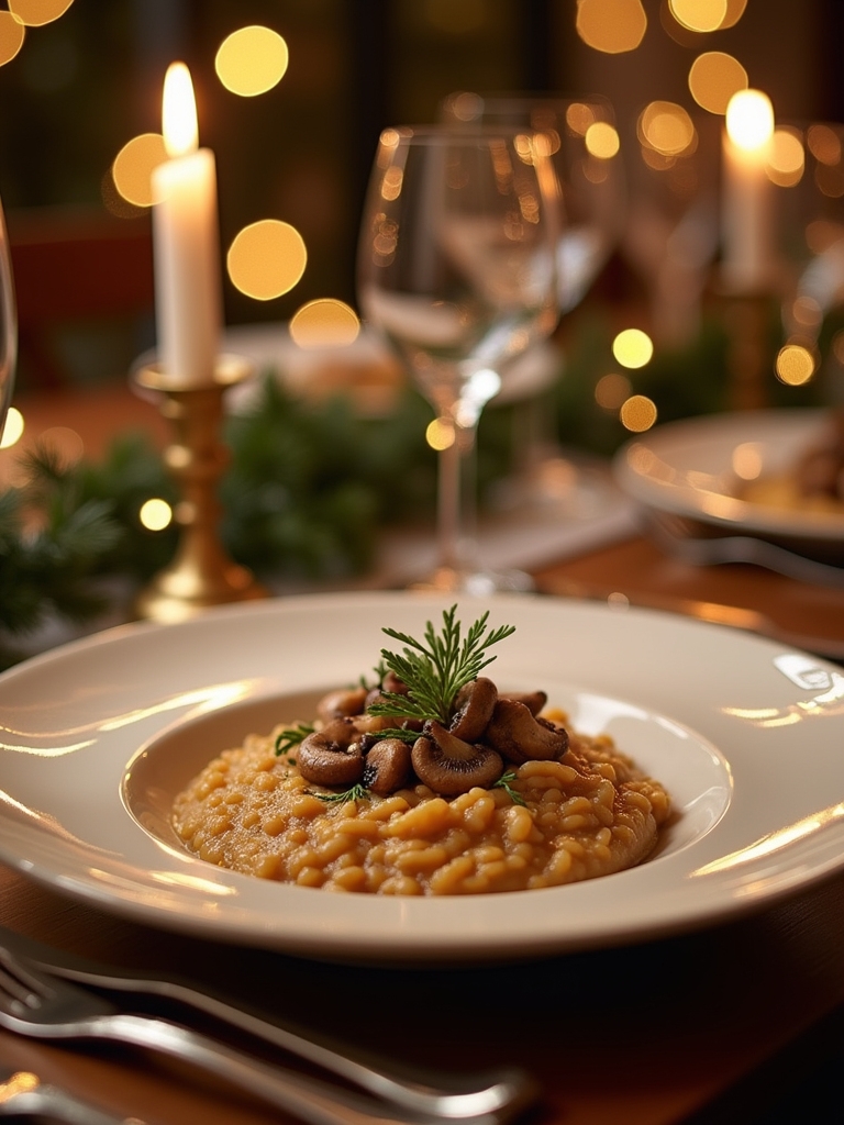 luxurious truffle mushroom risotto