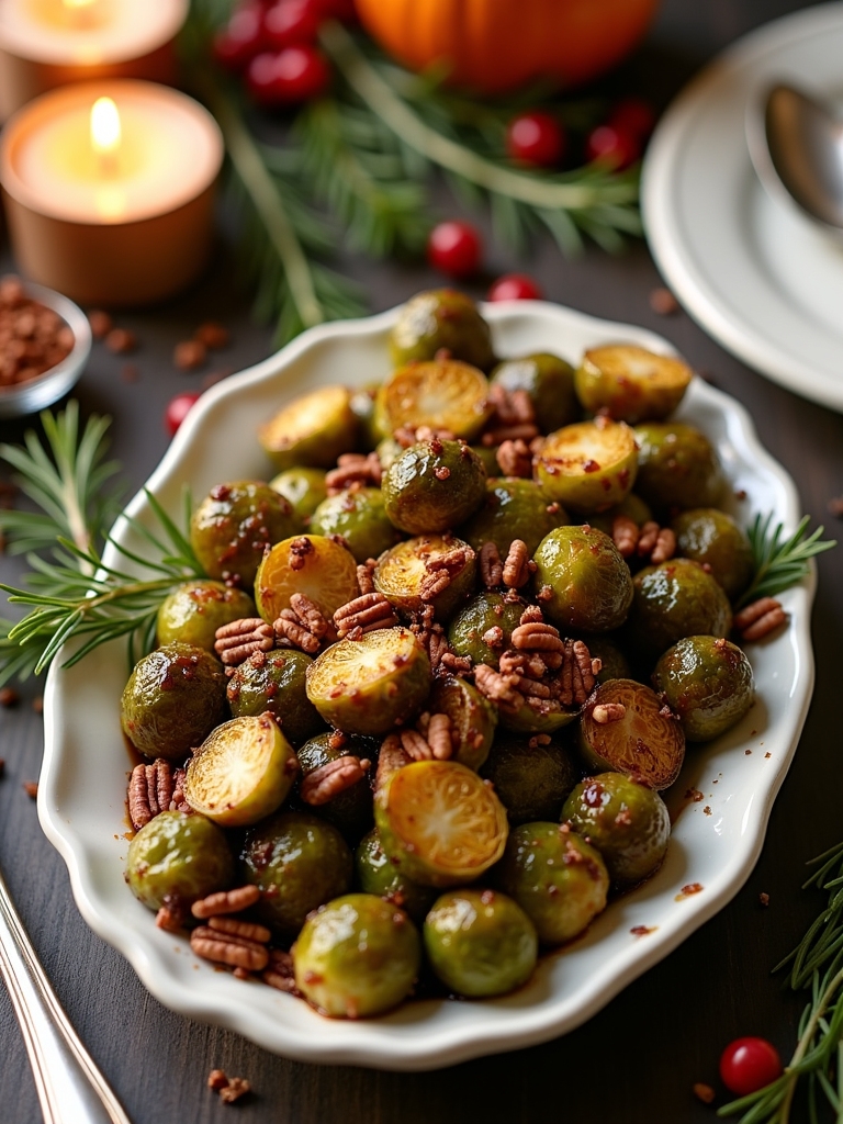 maple glazed roasted brussels sprouts