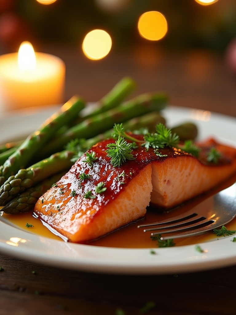 maple glazed salmon holiday dish