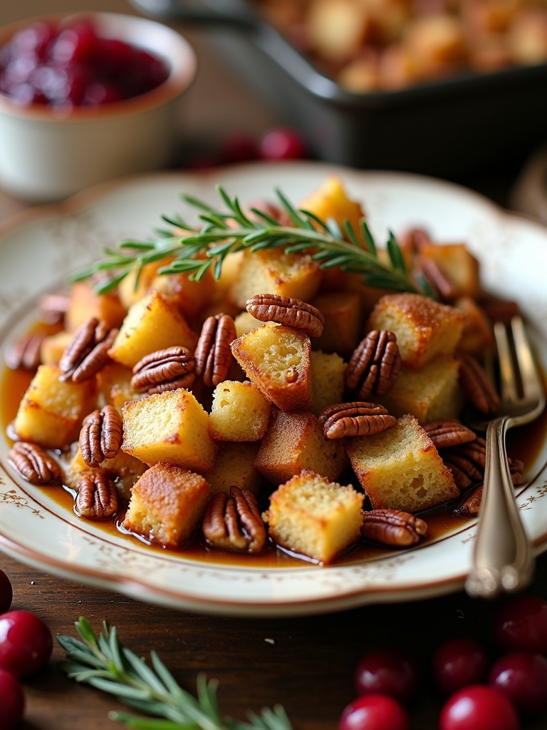 maple pecan holiday stuffing