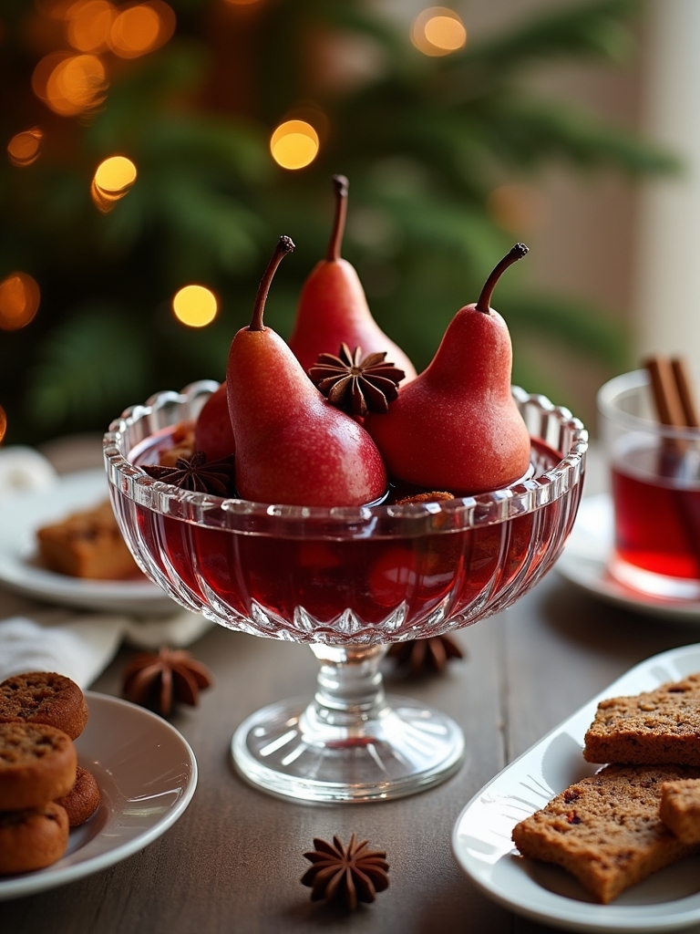 mulled wine poached pears