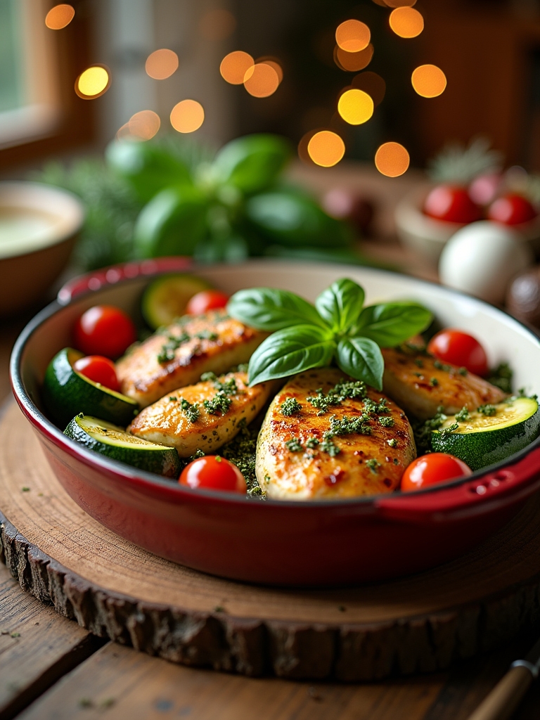 pesto chicken vegetable casserole