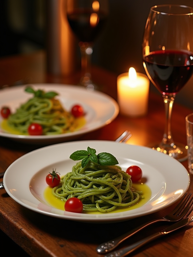 pesto pasta with tomatoes