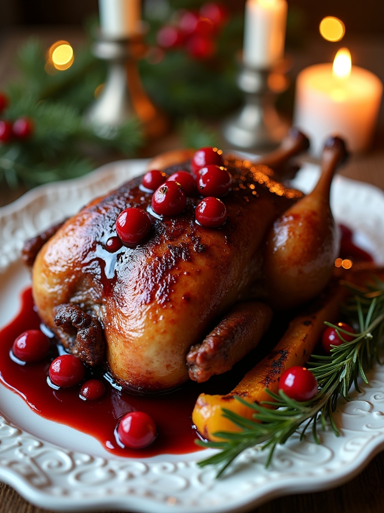 roasted duck with cherry sauce