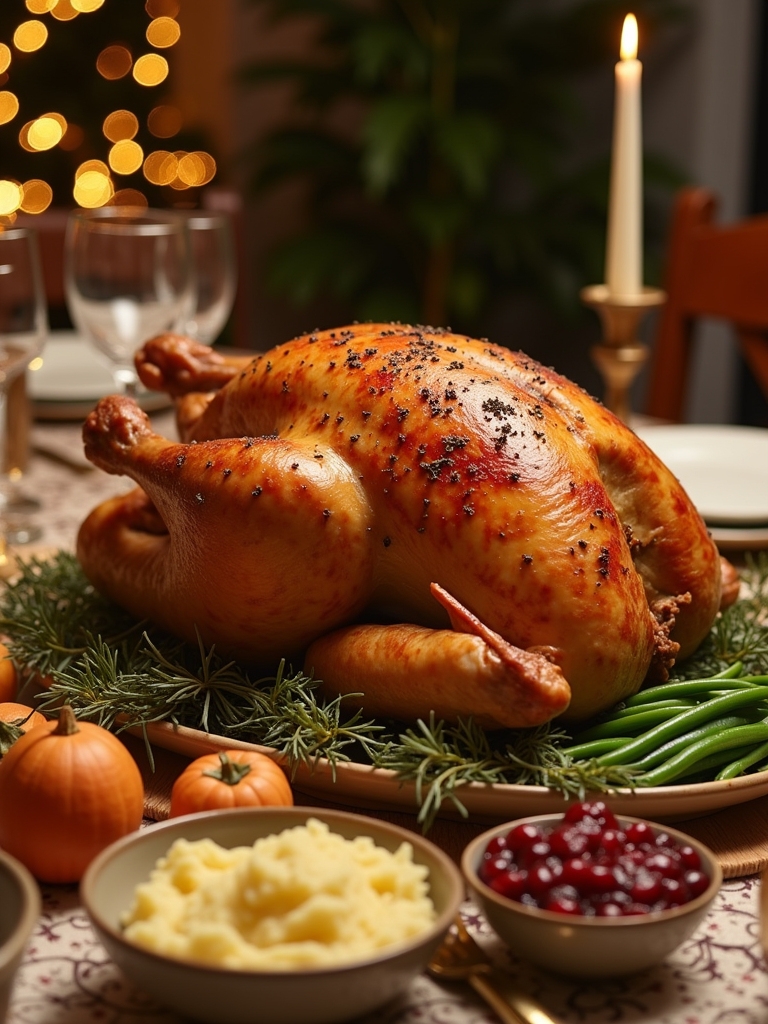 roasted turkey with cranberry sauce