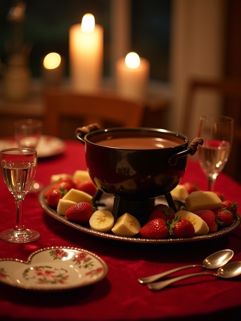 romantic chocolate fondue experience