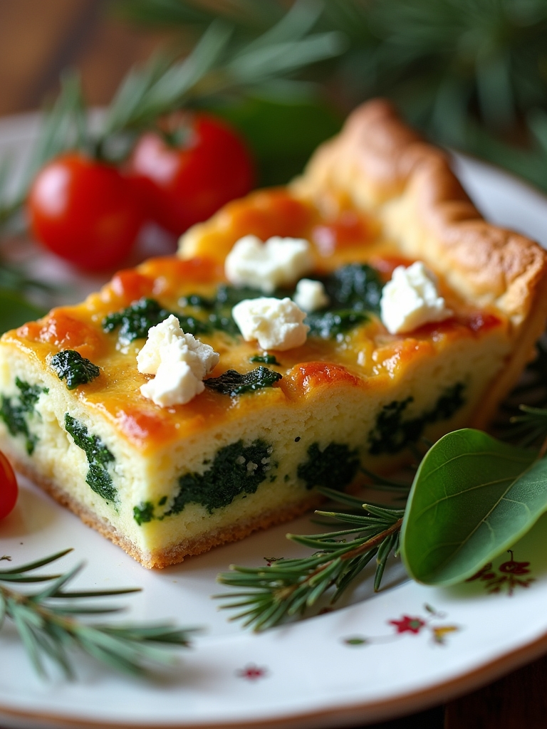 savory spinach feta quiche