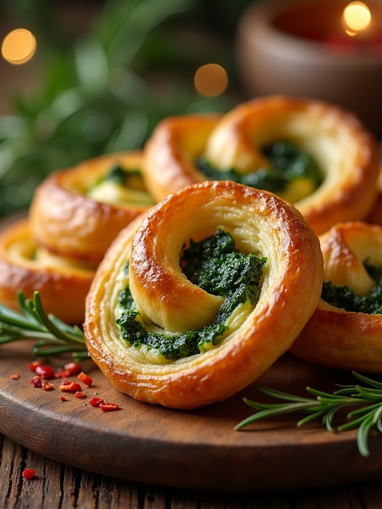 savory spinach pastry twists