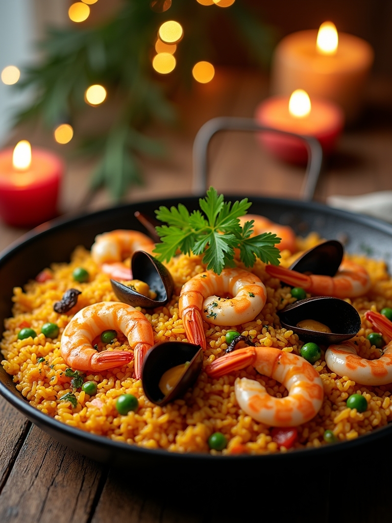 seafood paella holiday centerpiece