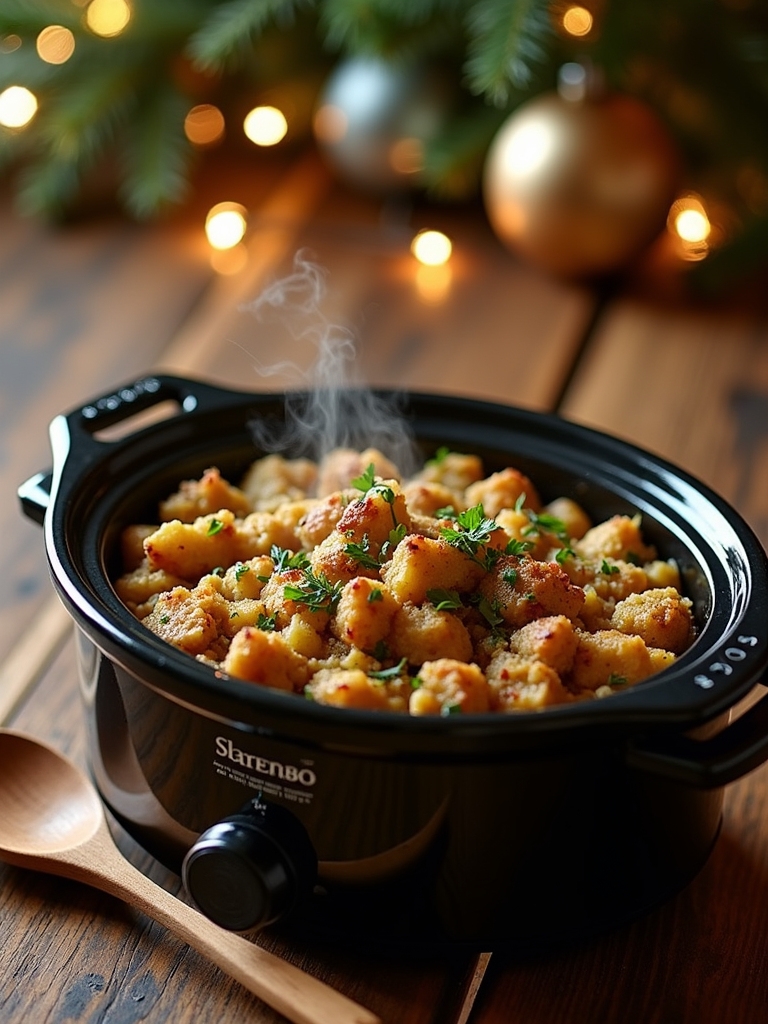 slow cooker holiday stuffing