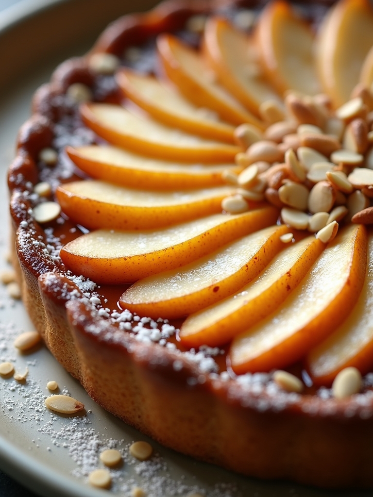 spiced pear almond tart