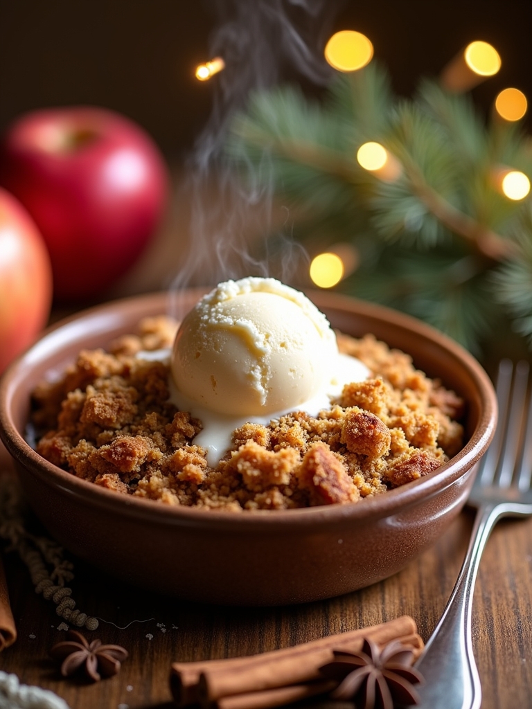 warm spiced apple dessert