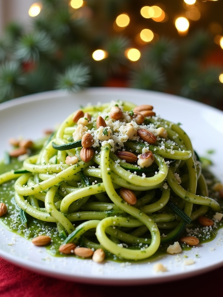 zucchini noodles with pesto