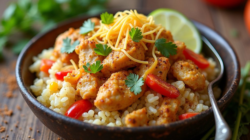 add chicken spices saut