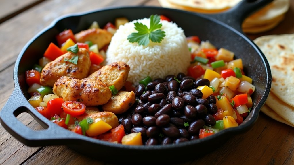 add rice and beans