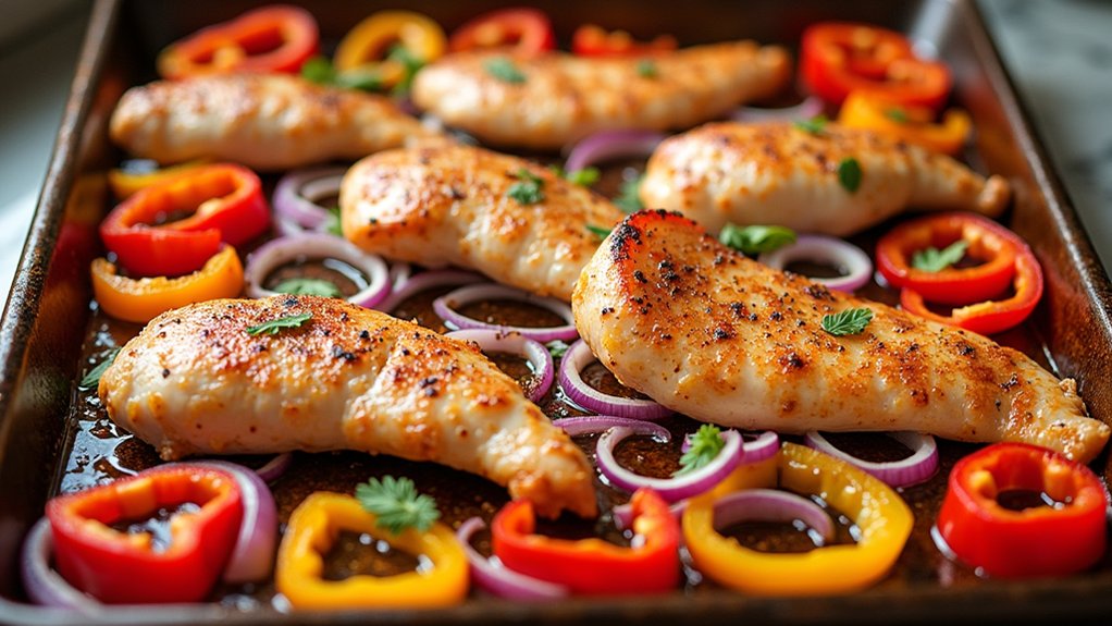 arrange chicken evenly spaced