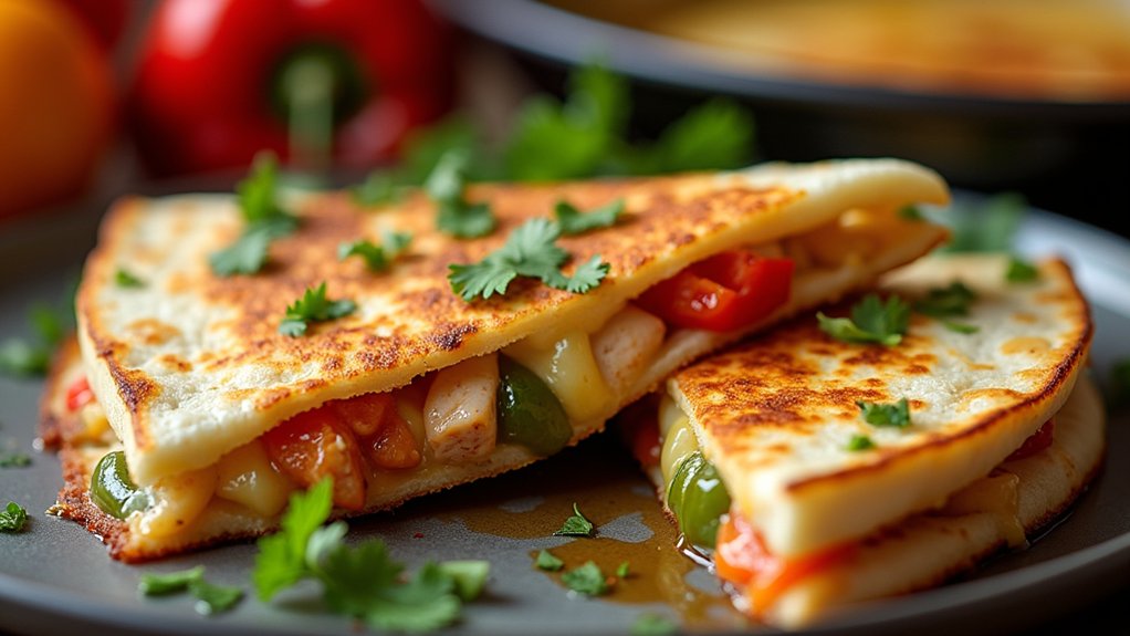 bake quesadillas for crispiness