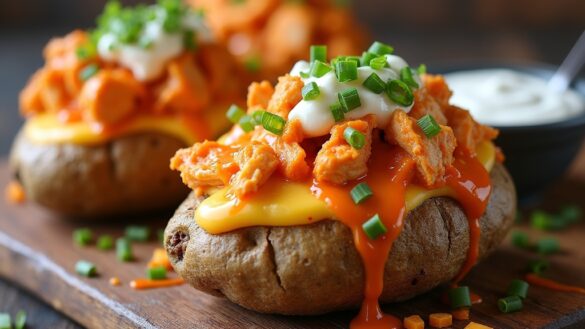 buffalo chicken stuffed potatoes