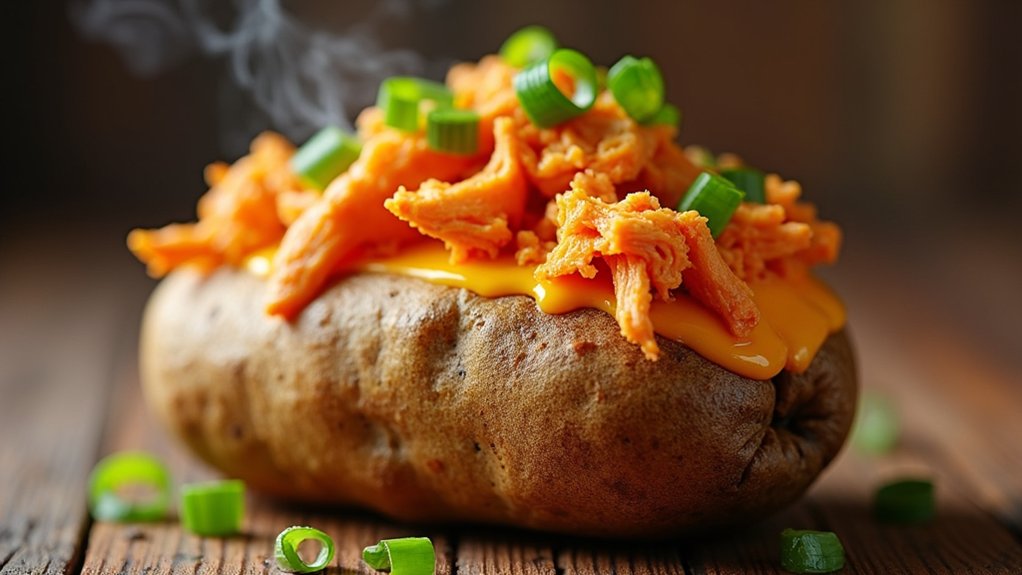 cheesy buffalo potato topping