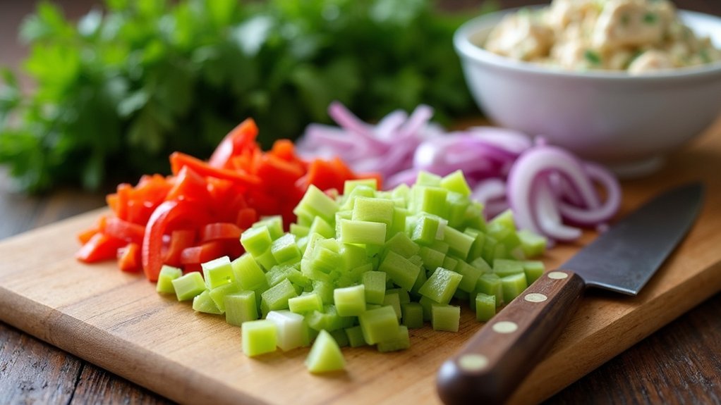 chop vegetables for flavor