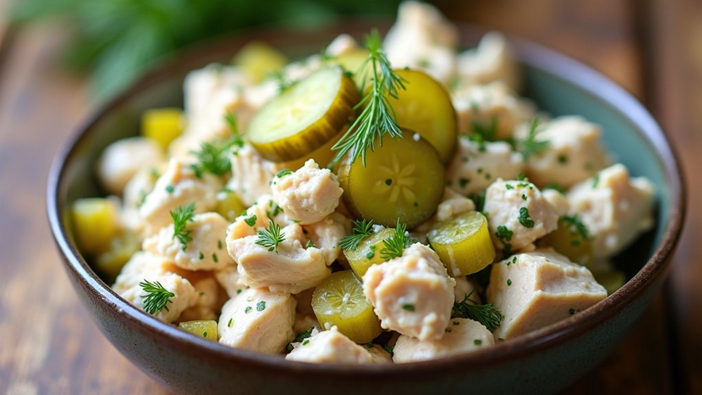 chopped pickles enhance salad flavor