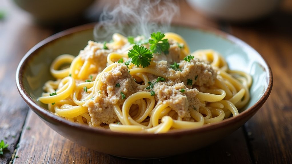 coating pasta in sauce