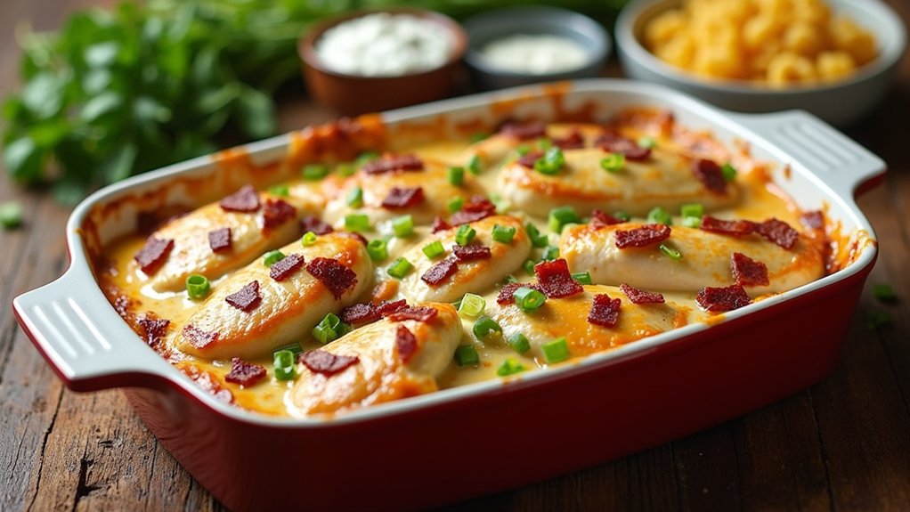 combine chicken bacon cheese