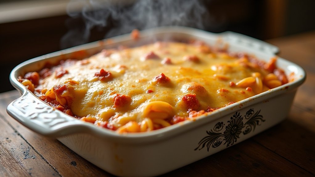 comforting cheesy pasta casserole