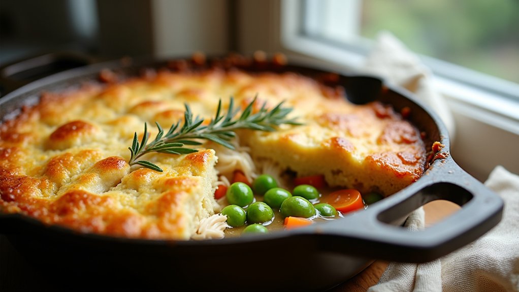 comforting chicken biscuit bake