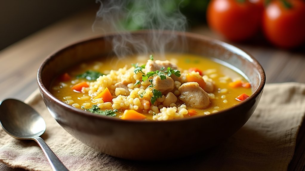 comforting chicken rice soup