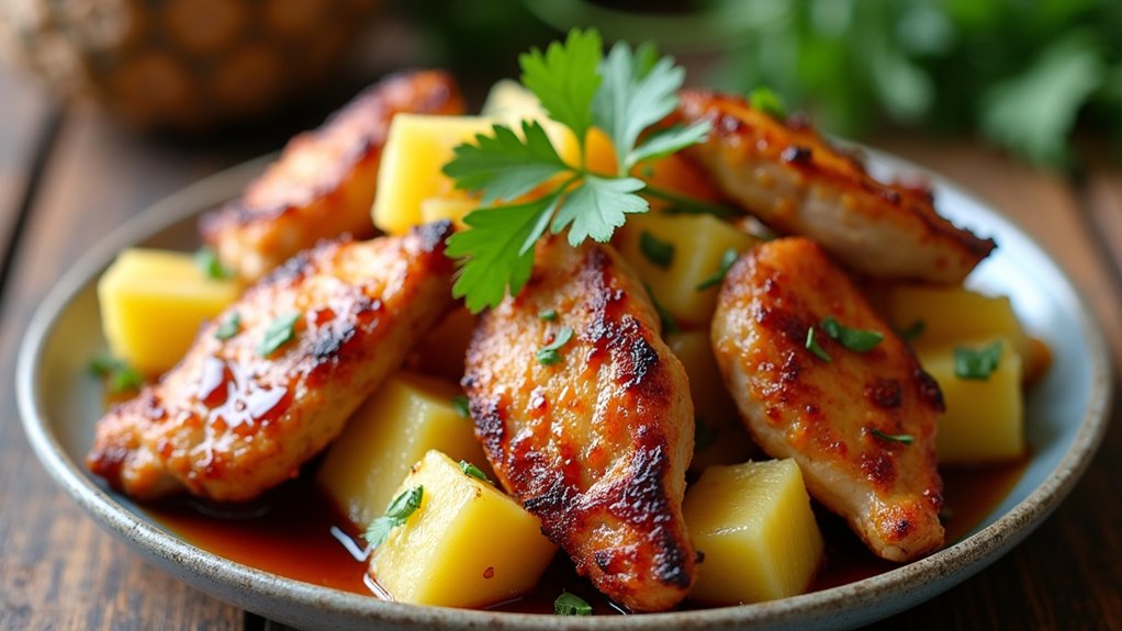 cook chicken and pineapple