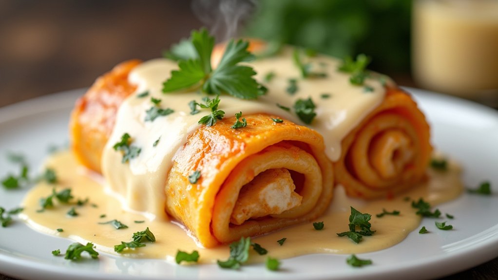creamy chicken alfredo rollups