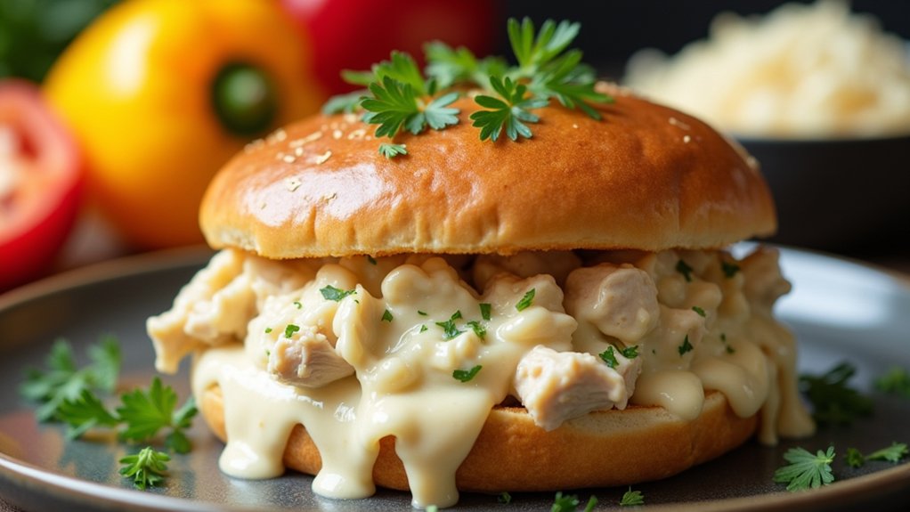 creamy chicken alfredo sandwiches
