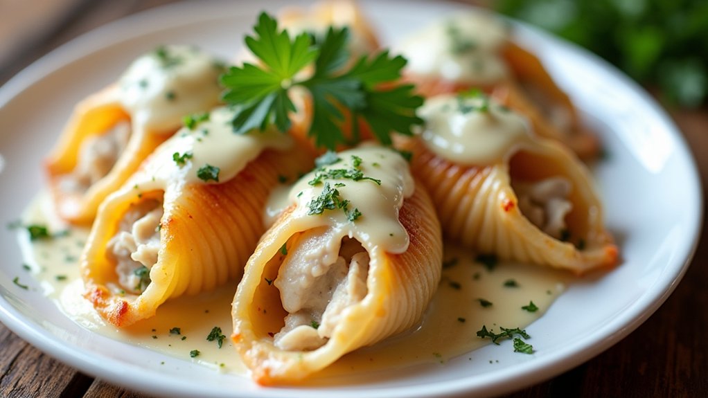 creamy chicken stuffed shells