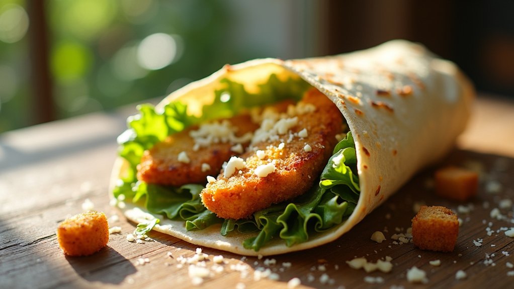 crispy chicken caesar wraps delight
