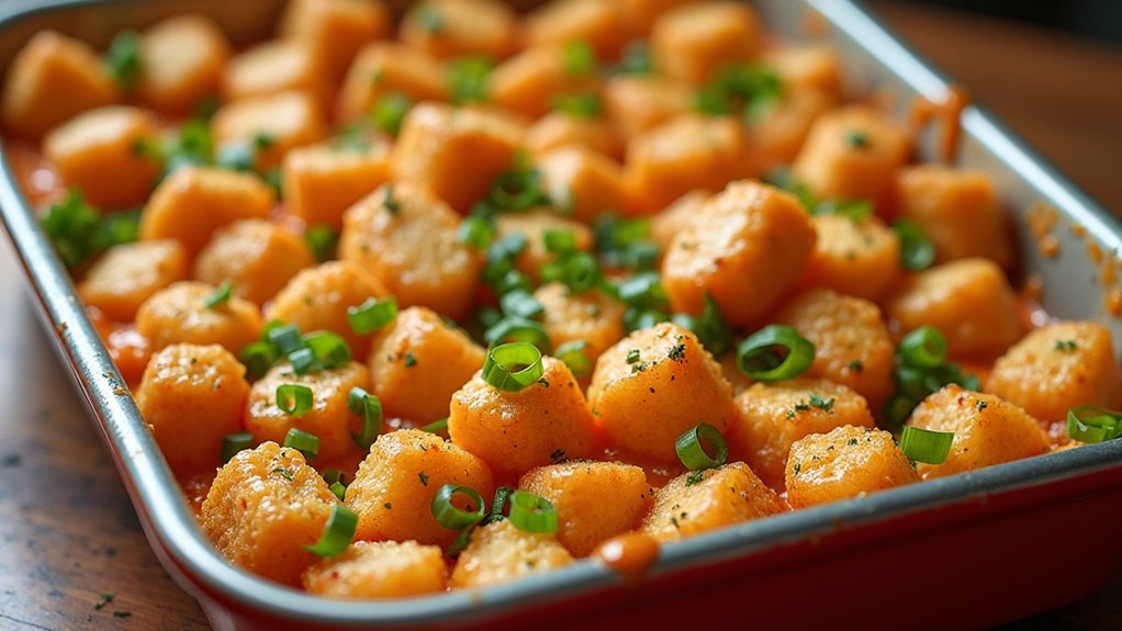 crispy tater tots topping