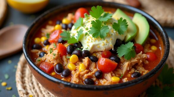 crockpot chicken burrito bowls