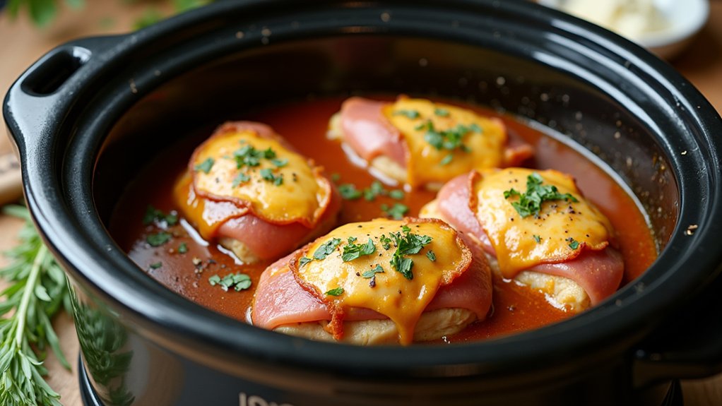crockpot chicken cordon bleu