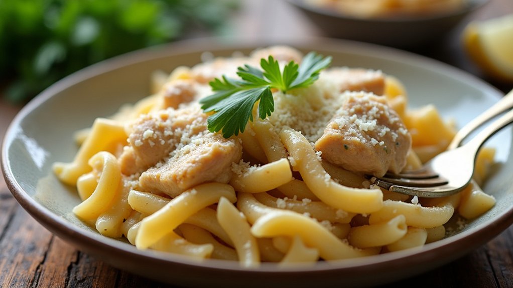crockpot garlic parmesan pasta