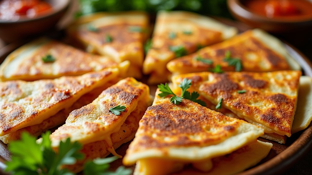 cut quesadillas into wedges