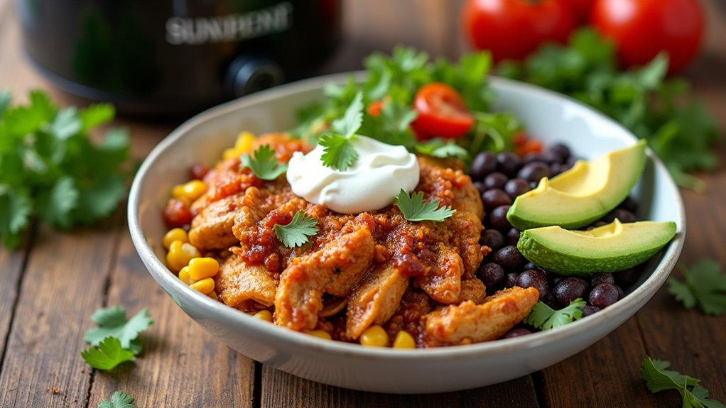 delicious burrito bowl preparation