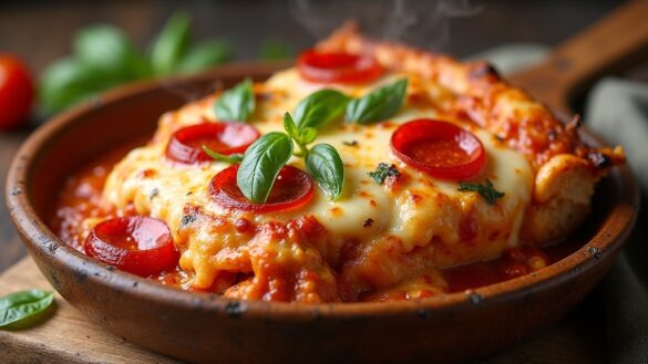 easy pepperoni pizza bake