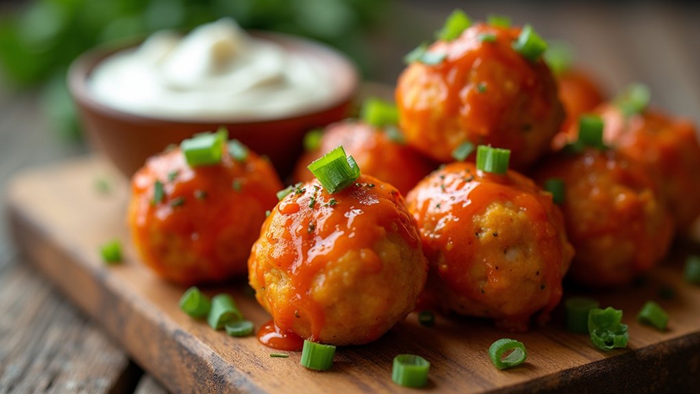 flavorful buffalo chicken meatballs