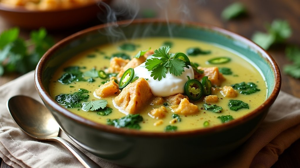 fresh spinach and cilantro