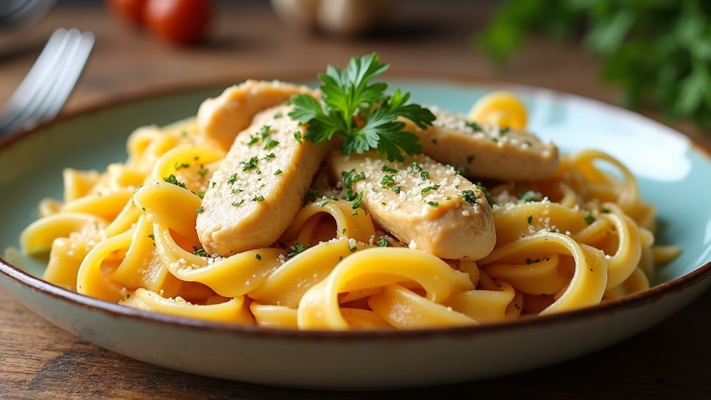 garnish pasta with parsley