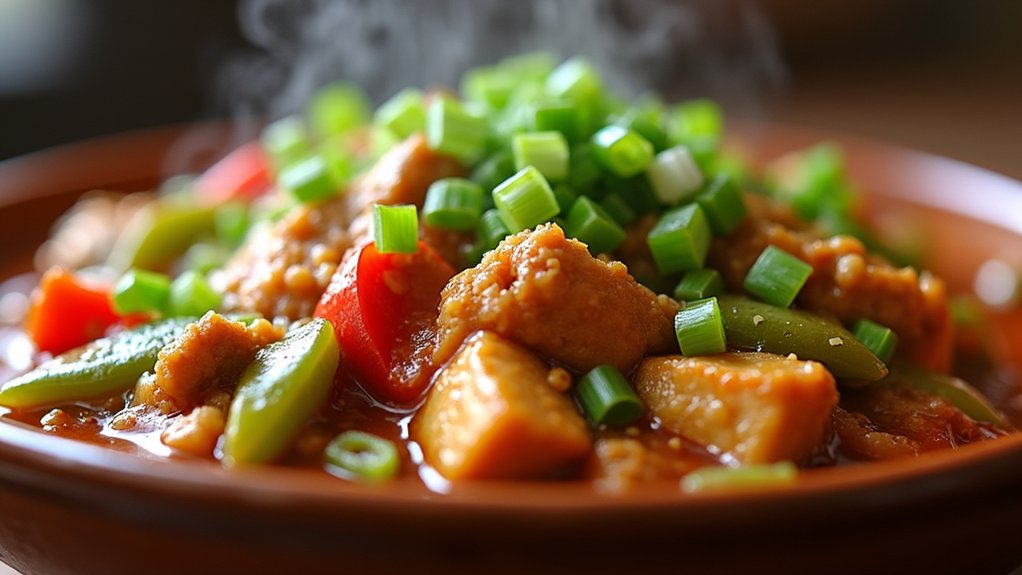 garnish with vibrant green onions