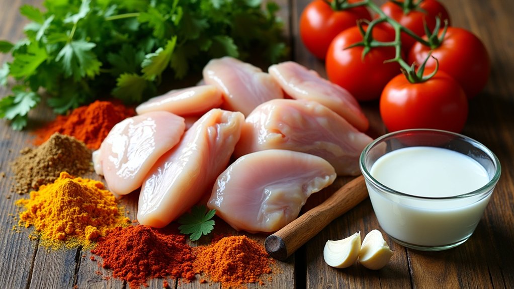 gather chicken spices sauce