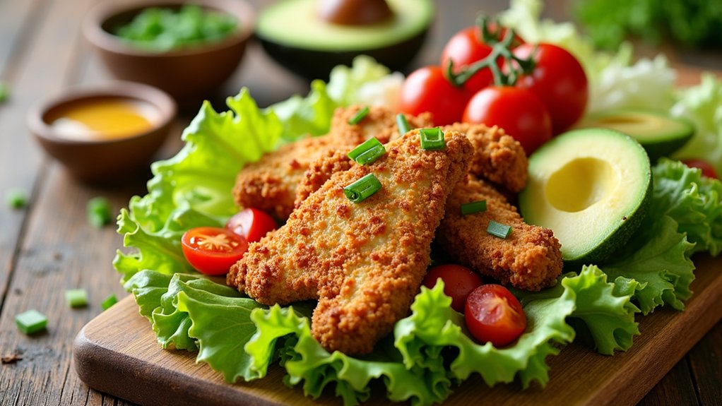 gather fresh salad ingredients