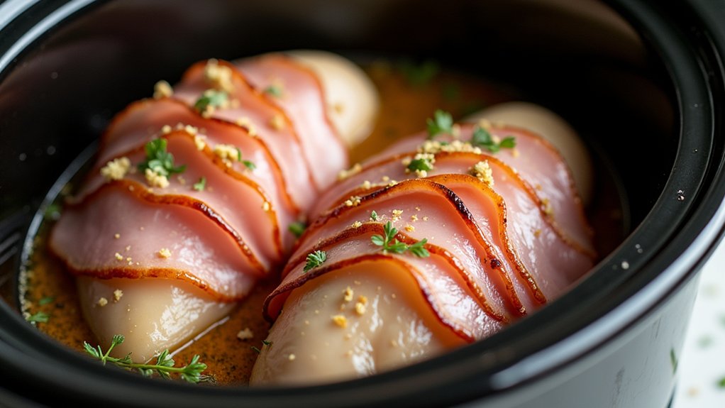 layer chicken and ham